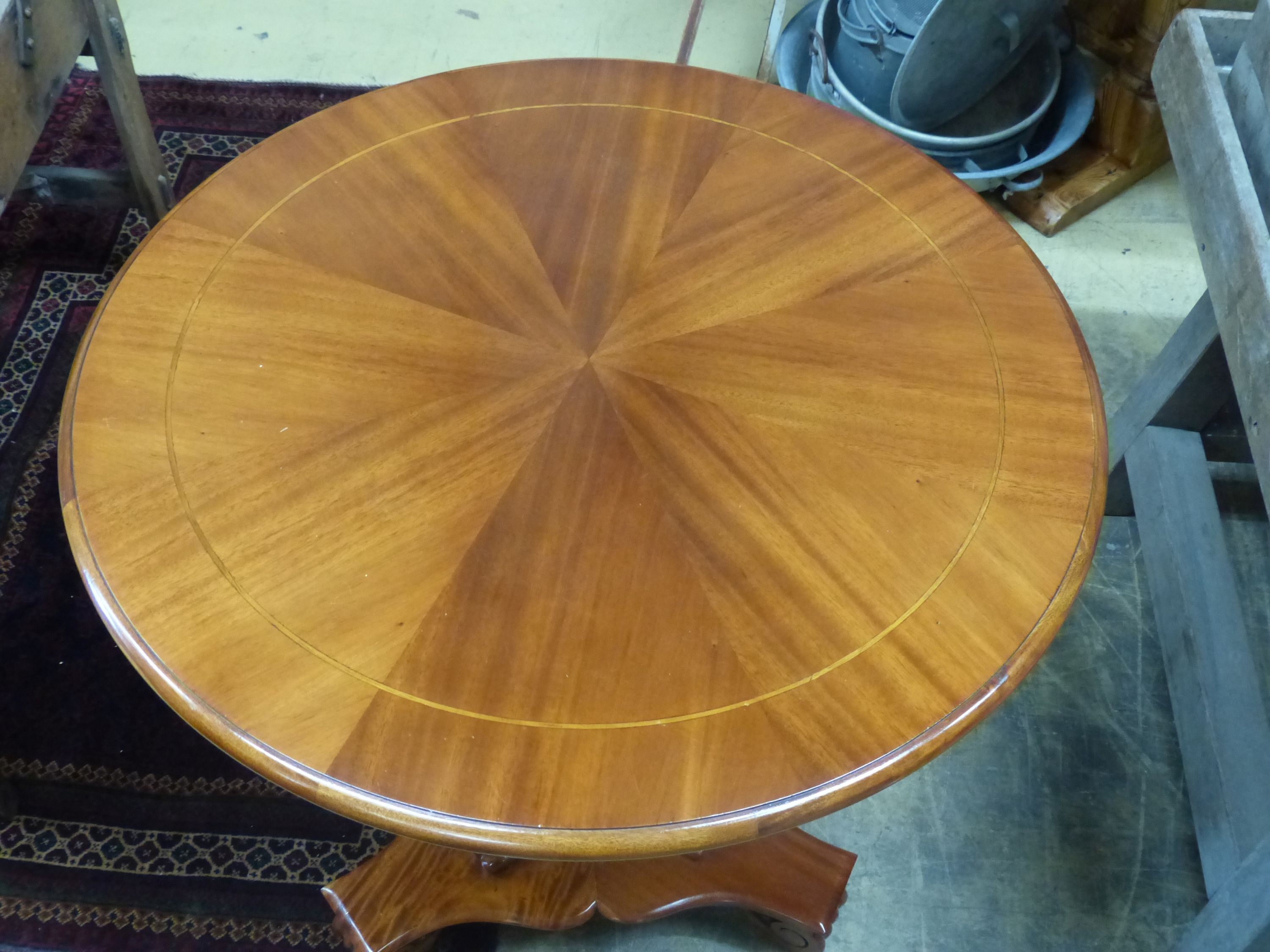 A William IV style mahogany tilt-top centre table